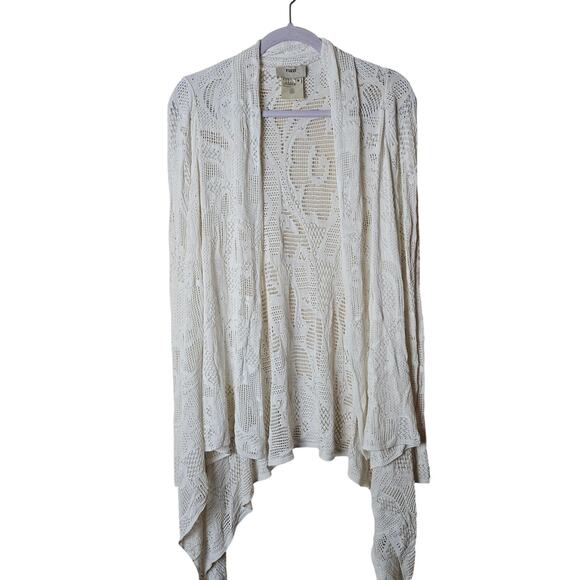 FUZZI Taupe Yarn Open Lace Cardigan SZ S Made in Italy - Picture 1 of 5